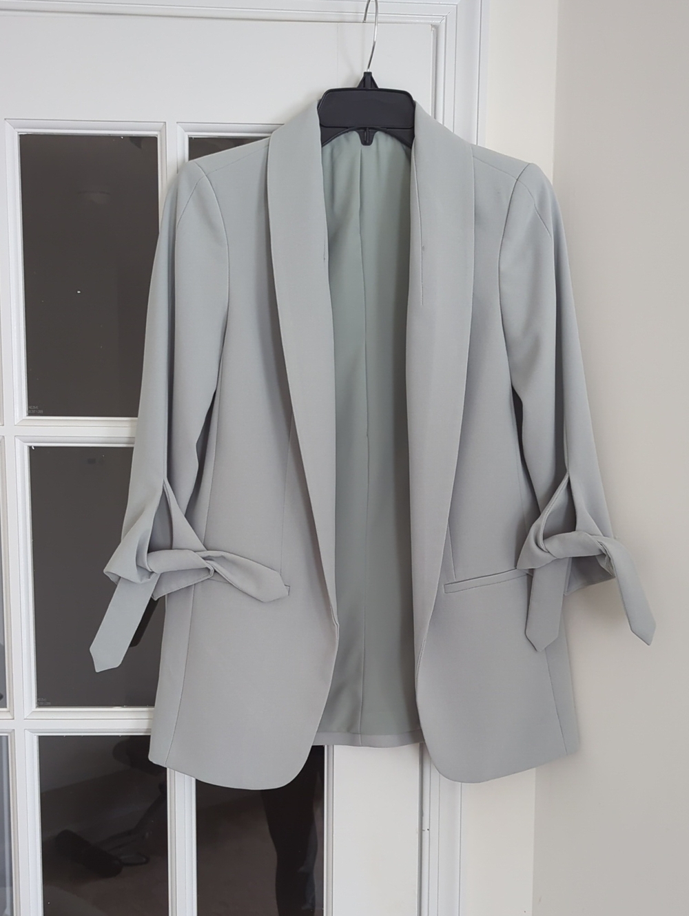 Aqua Blazer With Side Tie Sleeves